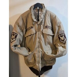 Regal Wear Military-Style Canvas Bomber Jacket Men's Size 2XL Tan